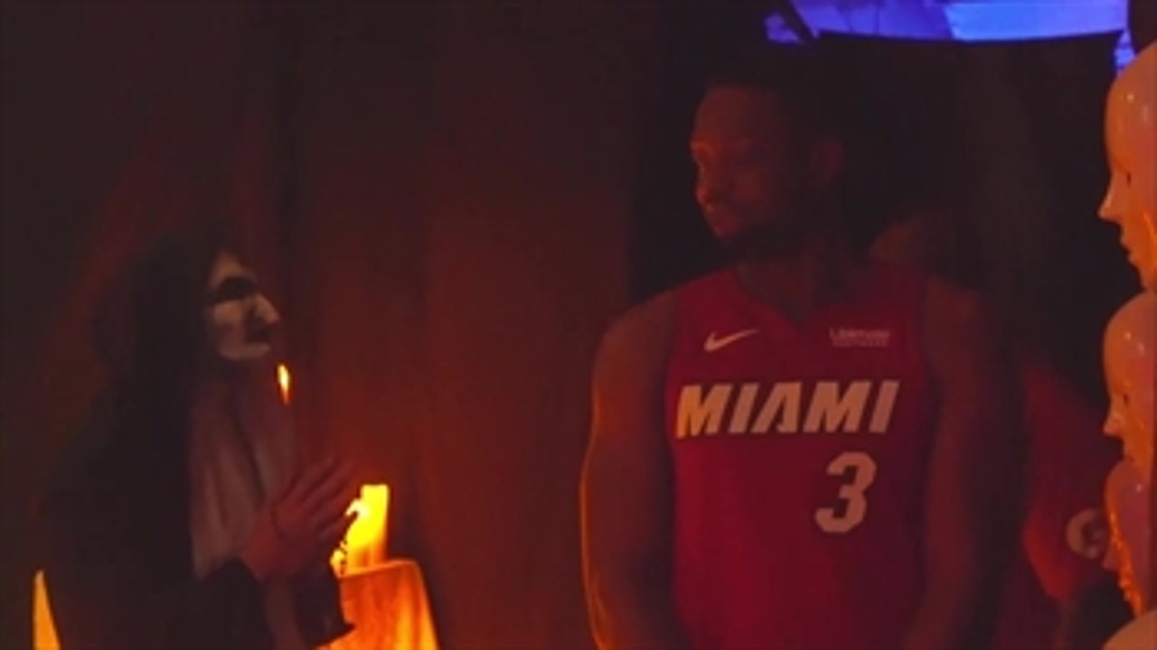 Dwyane Wade, Tyler Johnson, and James Johnson brave Miami Heat Haunted House