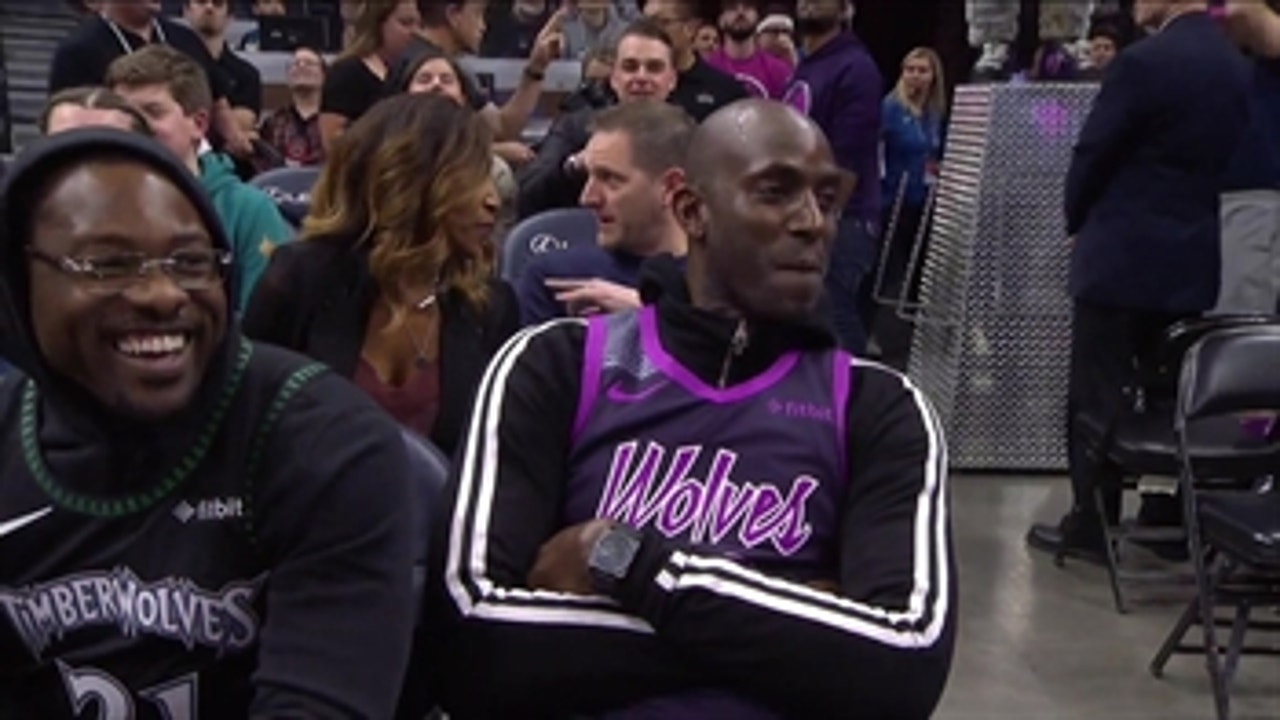 WATCH: KG courtside as Wolves debut Prince-inspired jerseys