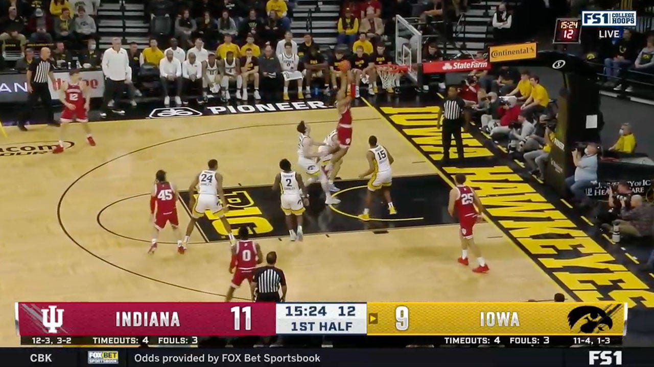 Indiana's Trayce Jackson-Davis throws down an impressive one-handed jam