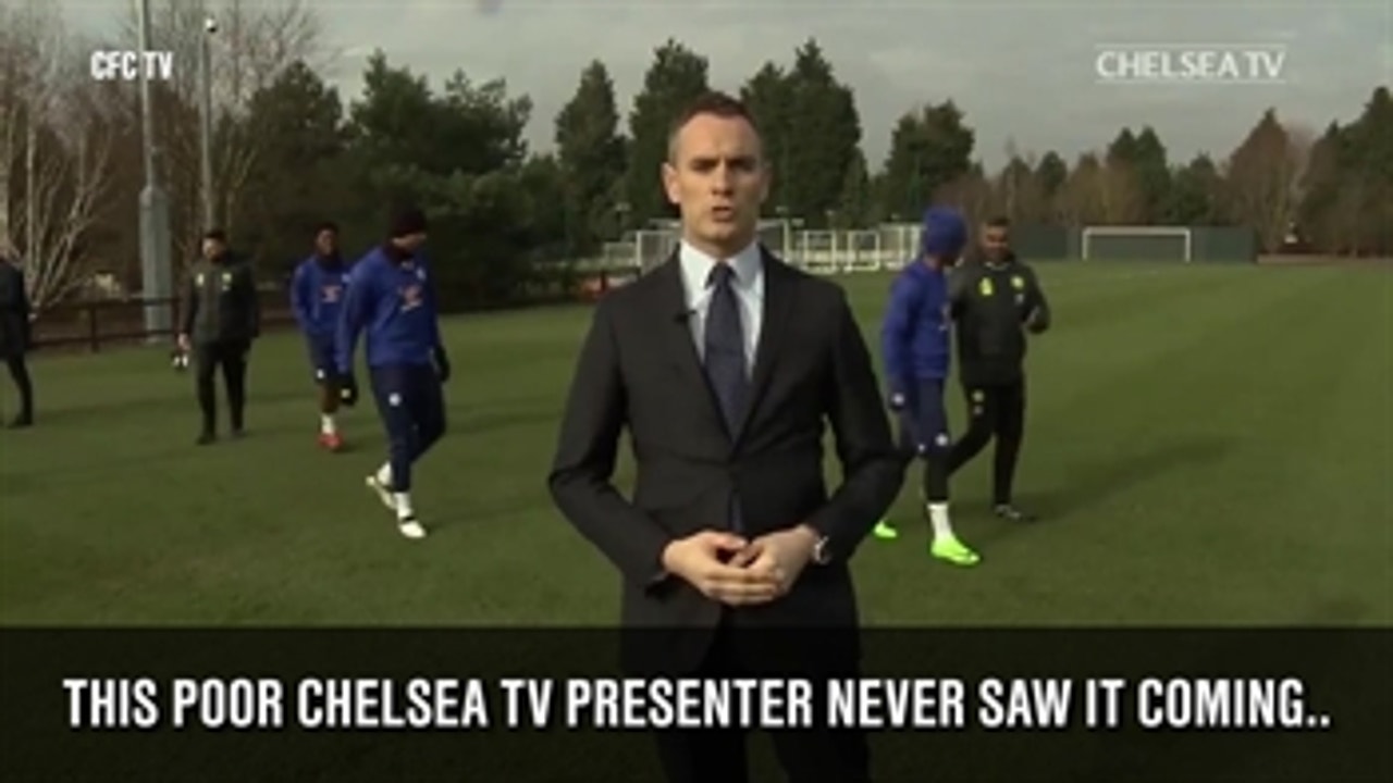 David Luiz tackles Chelsea TV presenter