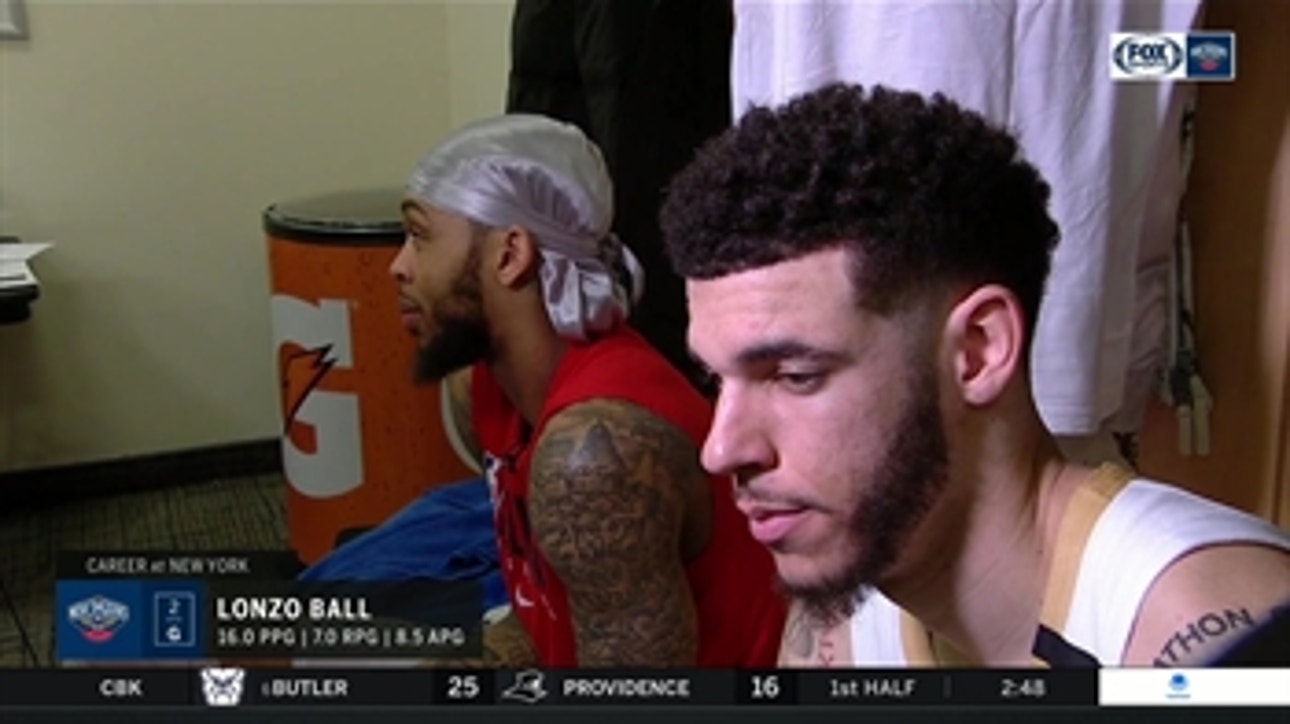 Lonzo Ball on New Orleans getting the win in New York