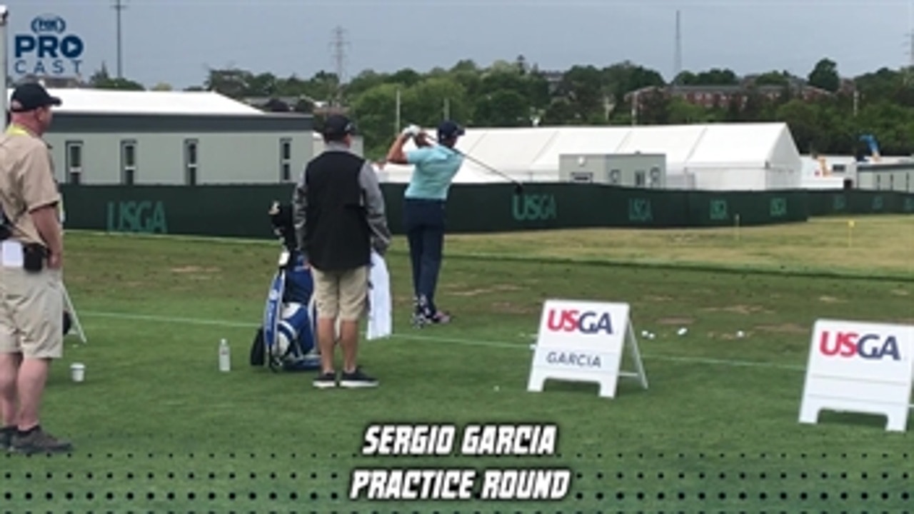 Sergio Garcia practices before the start of Thursday's 118th U.S. Open