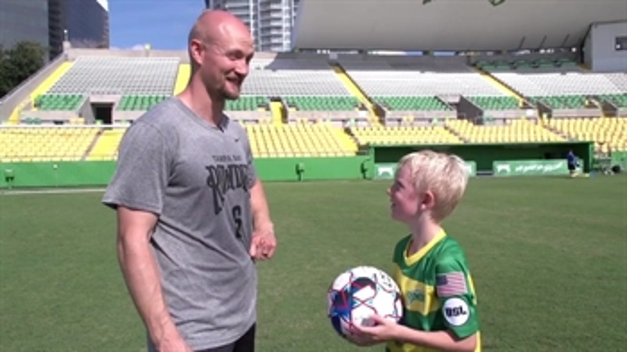 Lightning's Anton Stralman and son test out soccer skills with Tampa Bay Rowdies