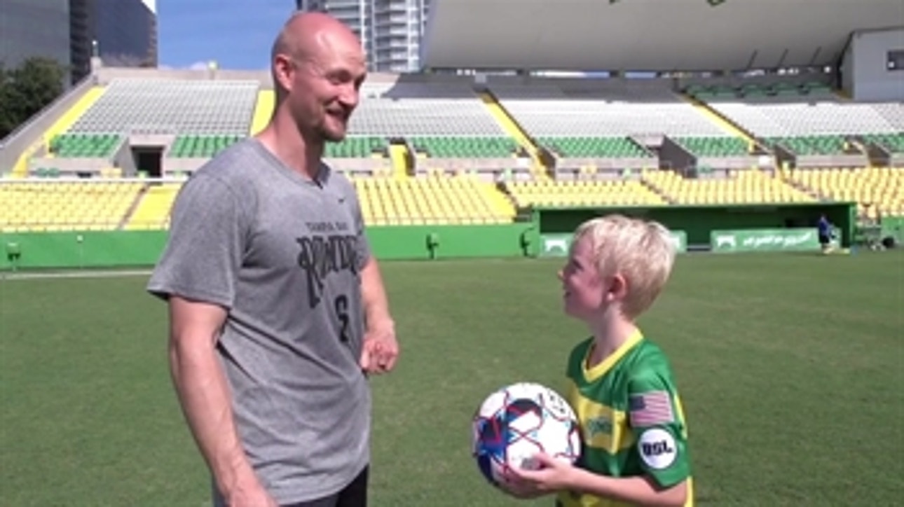 Lightning's Anton Stralman and son test out soccer skills with Tampa Bay Rowdies