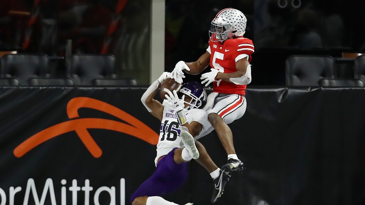 Brandon Joseph snatches one-handed end zone interception in Big Ten Championship