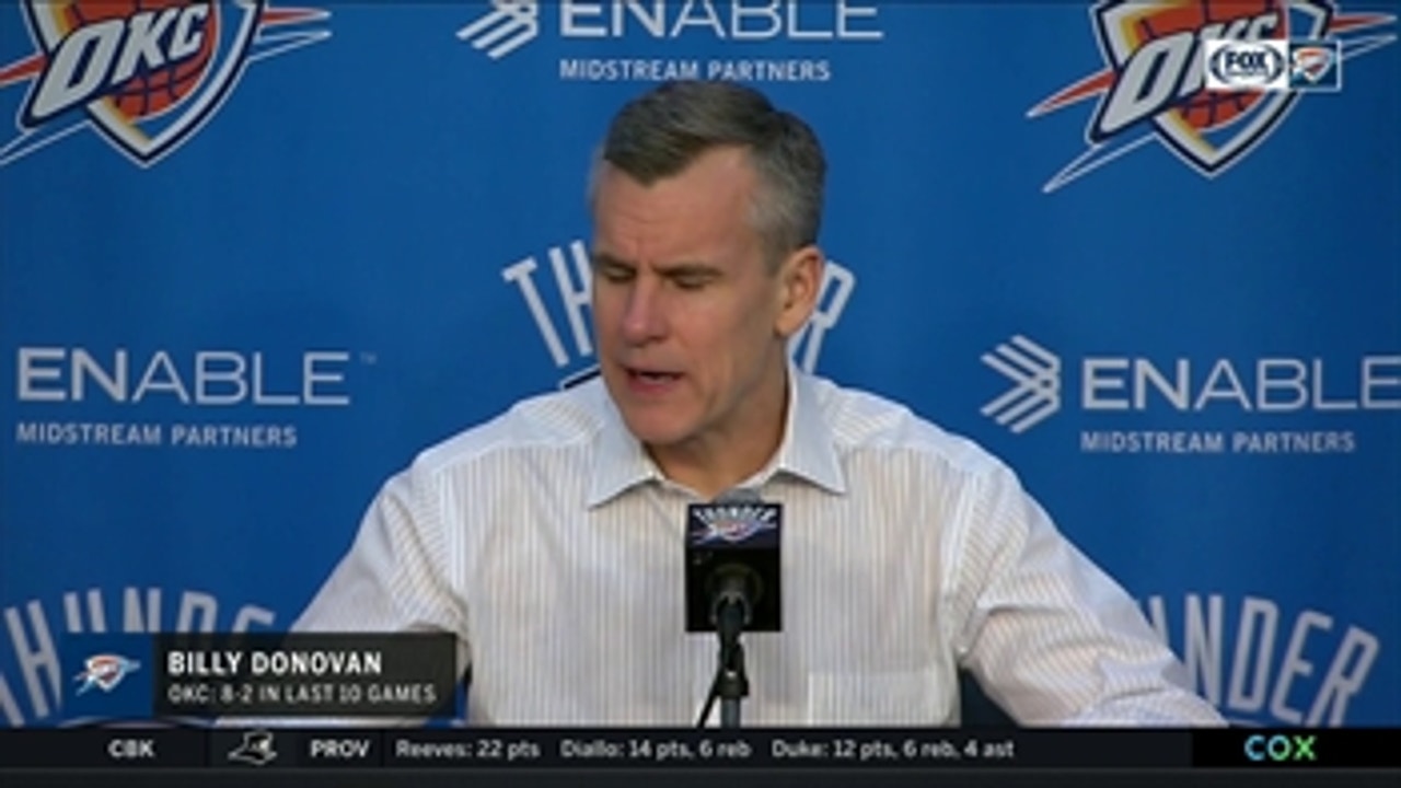 Billy Donovan on the 109-103 OKC win against Cleveland