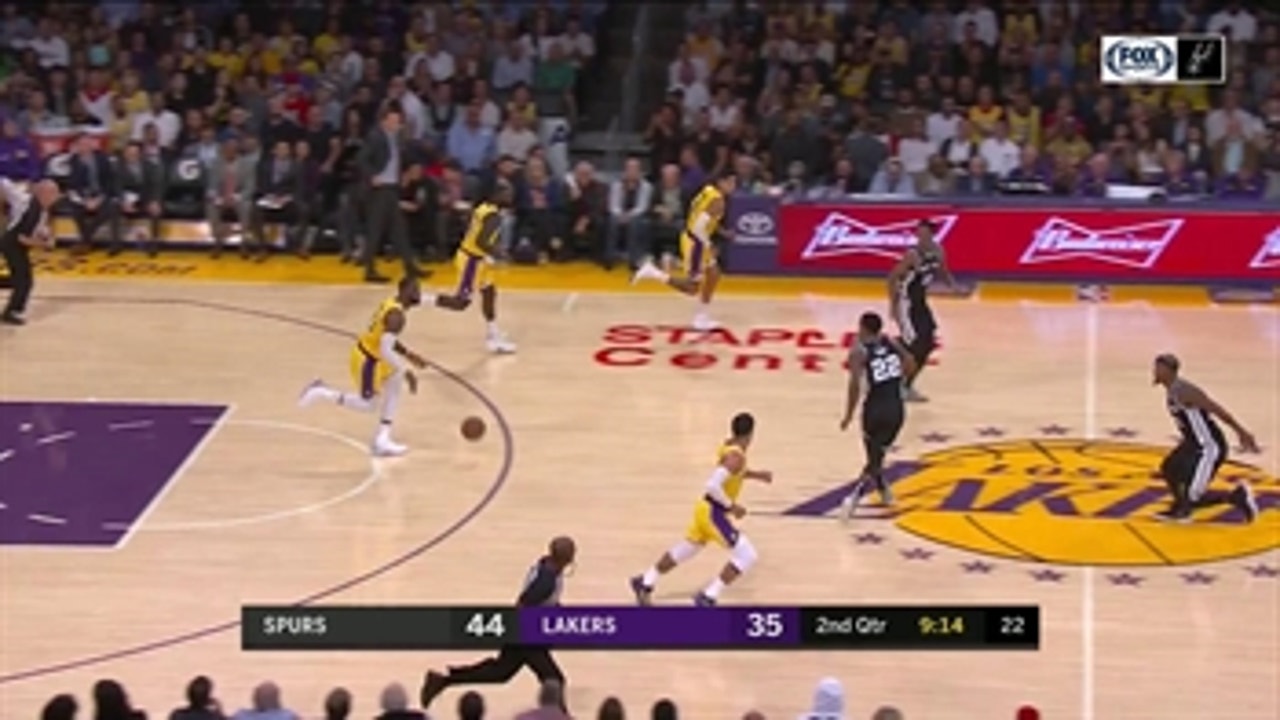 HIGHLIGHTS: Rudy Gay rejects LeBron James ' San Antonio Spurs at LA Lakers