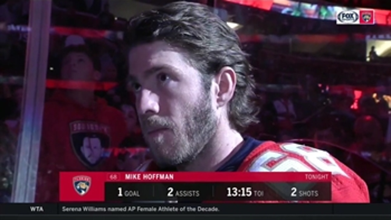 Mike Hoffman recaps his 3-point night, win over Red Wings