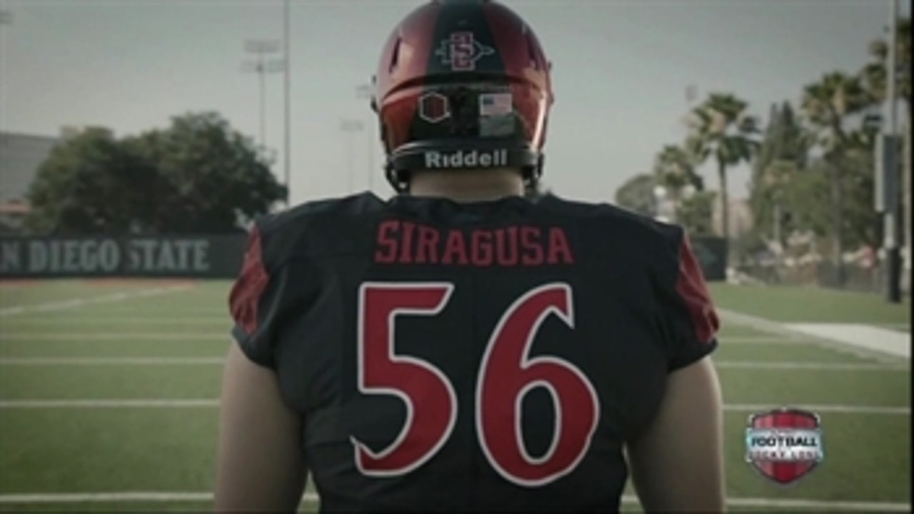 Aztec offensive lineman Nico Siragusa explains how Rocky Long convinced him to choose San Diego State