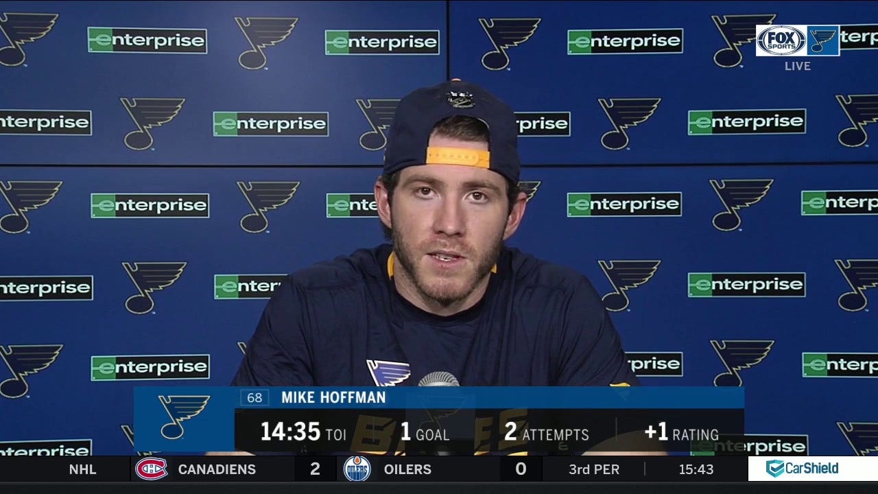 Hoffman on first goal as a Blue: 'It's always good to get the first one out of the way'