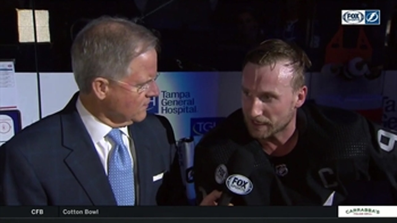 Steven Stamkos talks about his 800th NHL career point after Lightning win