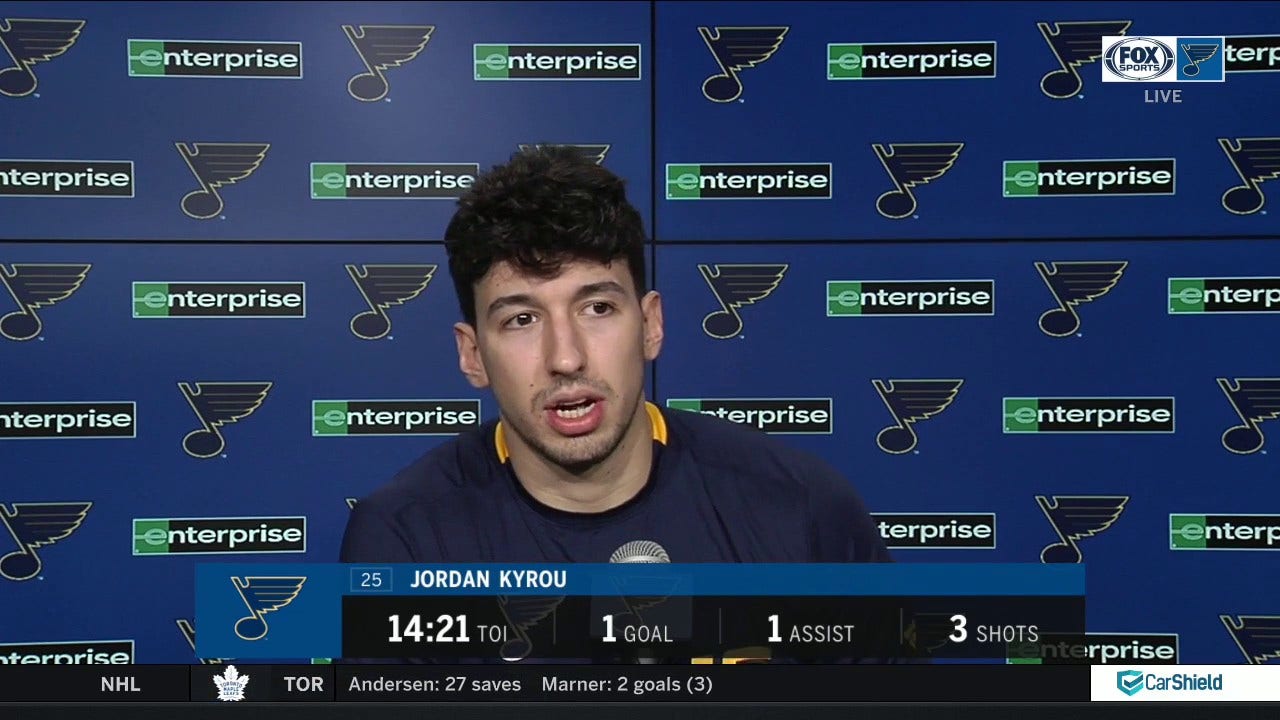 Jordan Kyrou on defense and checking: 'Every day I continue to just work on that'