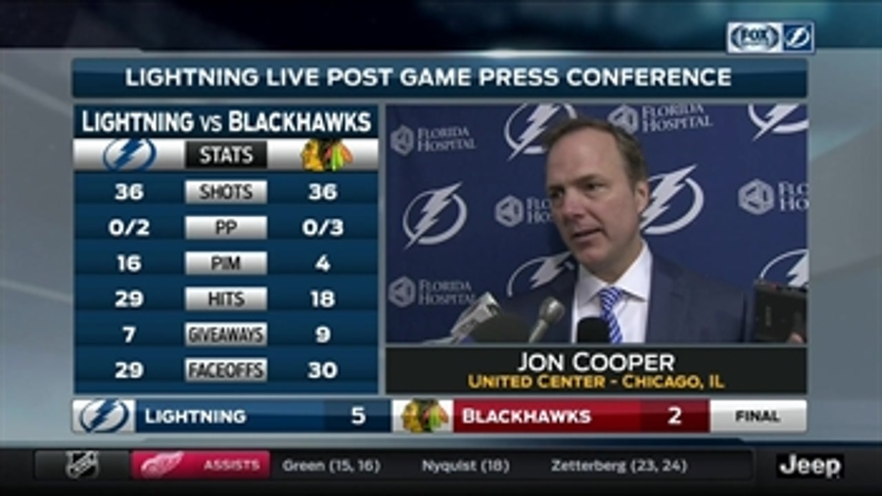 Jon Cooper: 'We showed a lot of passion going into the net'