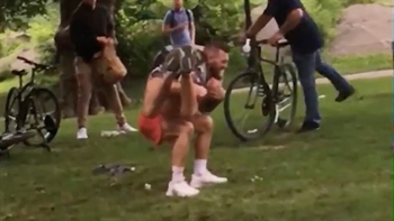 Conor McGregor trains for his next fight by squatting his training partner in Central Park ' TMZ SPORTS