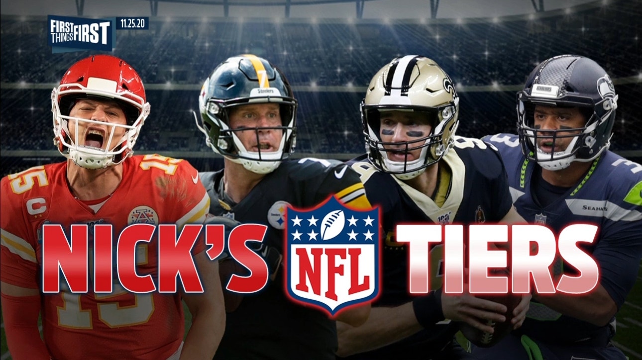 Nick Wright breaks down his NFL Tiers entering Week 12 | FIRST THINGS FIRST
