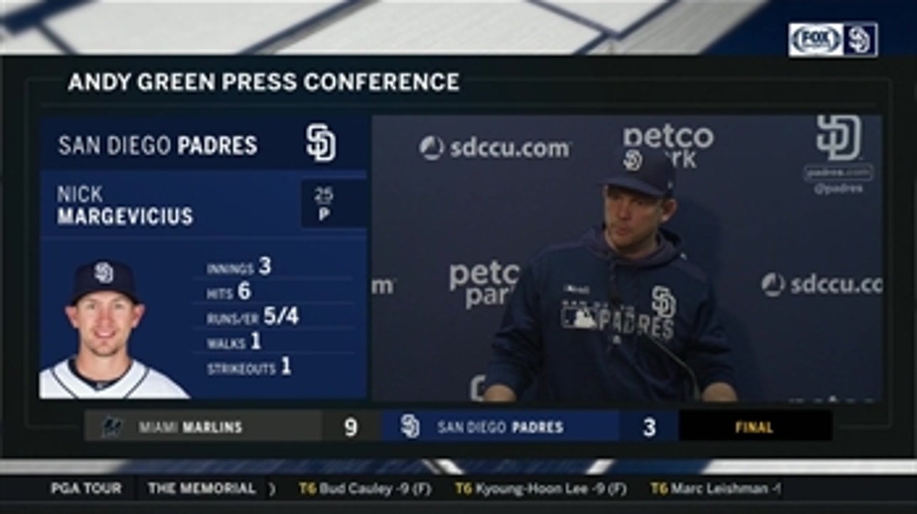 Andy Green answers questions after Padres loss to Marlins