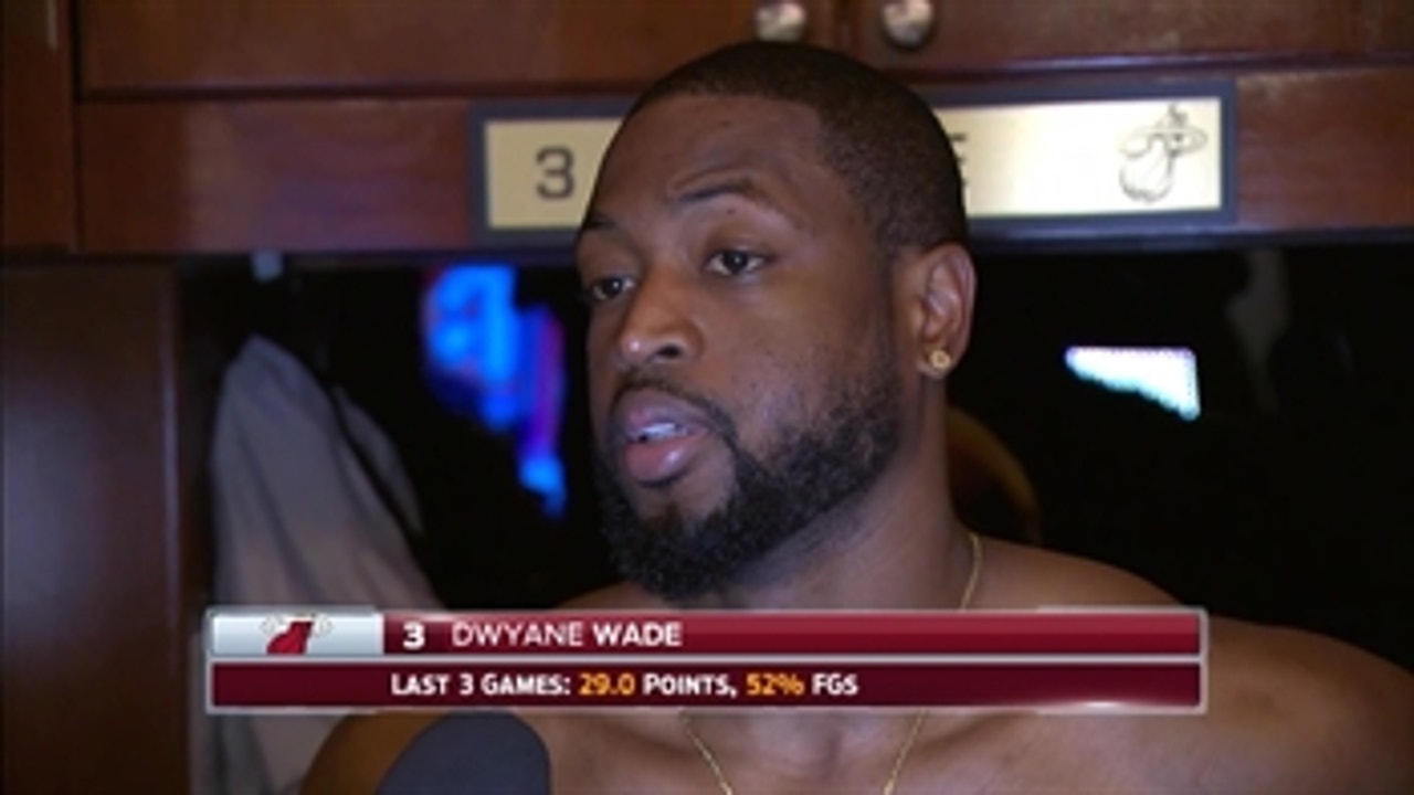 Dwyane Wade reacts to Hassan Whiteside's ejection vs. Celtics