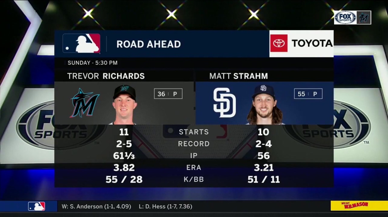 Trevor Richards takes the  mound in series finale against Padres