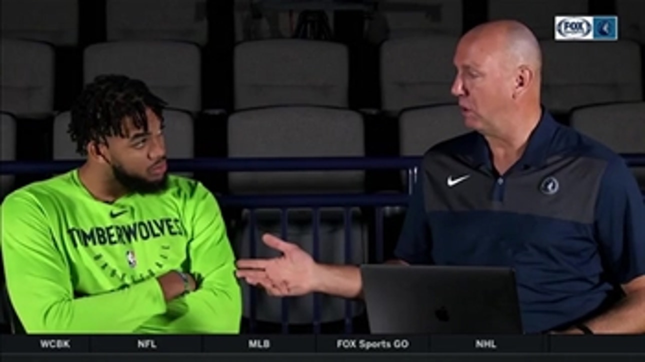 In the video room with Timberwolves star Karl-Anthony Towns