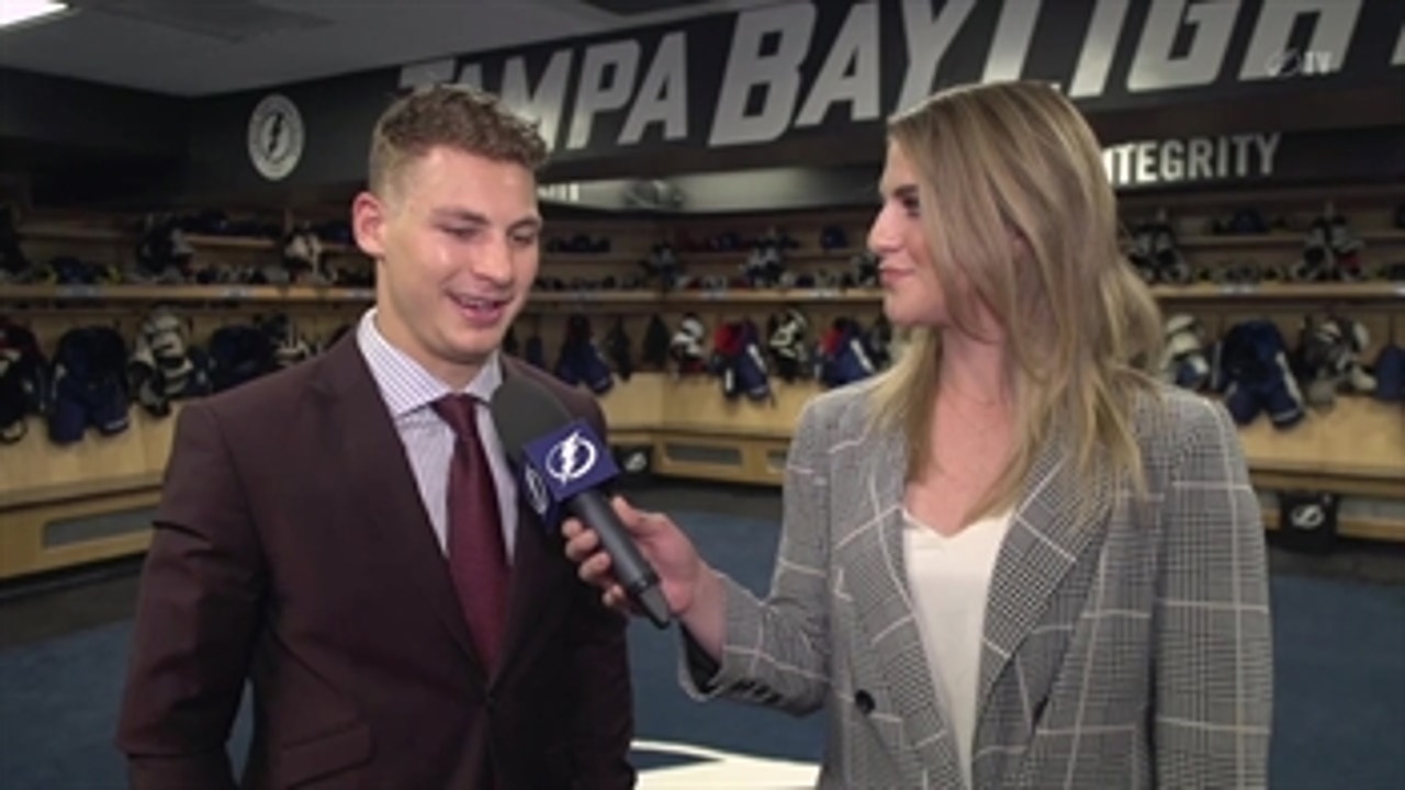 Lightning forward Yanni Gourde chats with Caley Chelios about his contract extension