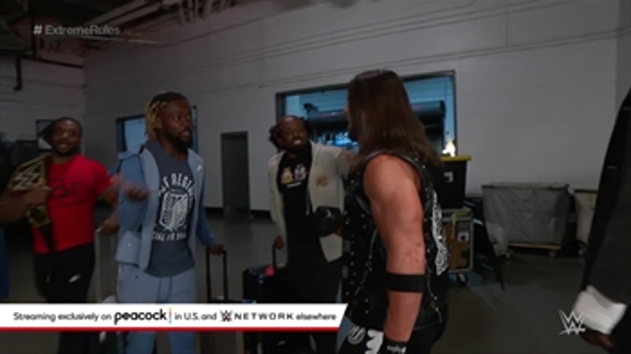 The New Day brawl with AJ Styles & Omos backstage: WWE Extreme Rules Kickoff Show (WWE Network Exclusive)