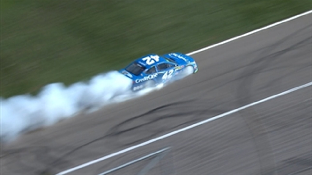 Kyle Larson's championship hopes go up in smoke after engine failure ' 2017 KANSAS