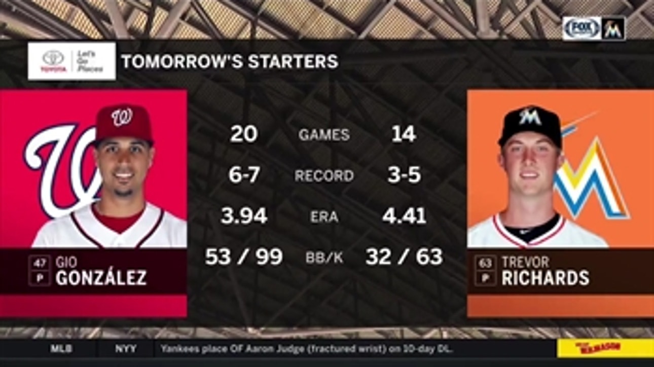 Marlins send RHP Trevor Richards to the mound for Game 3 vs. Nationals