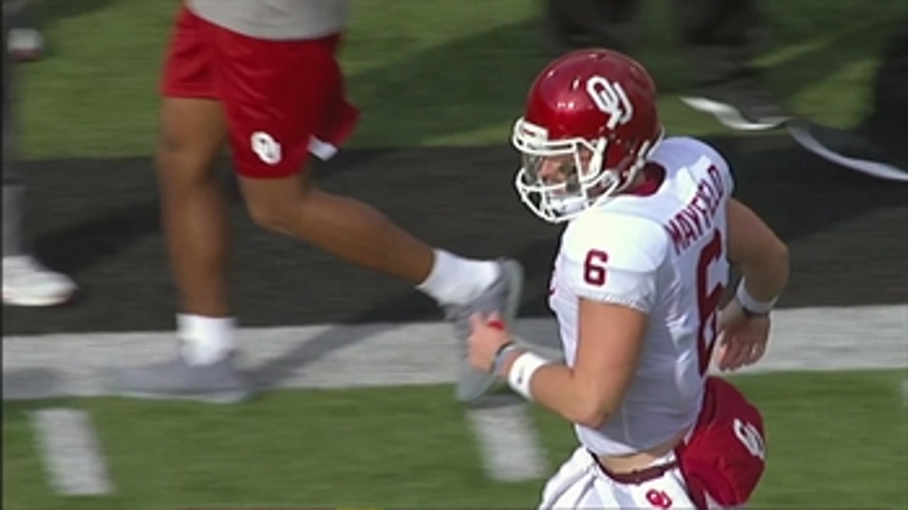 Baker Mayfield connects with Dimitri Flowers for a 49-yd touchdown