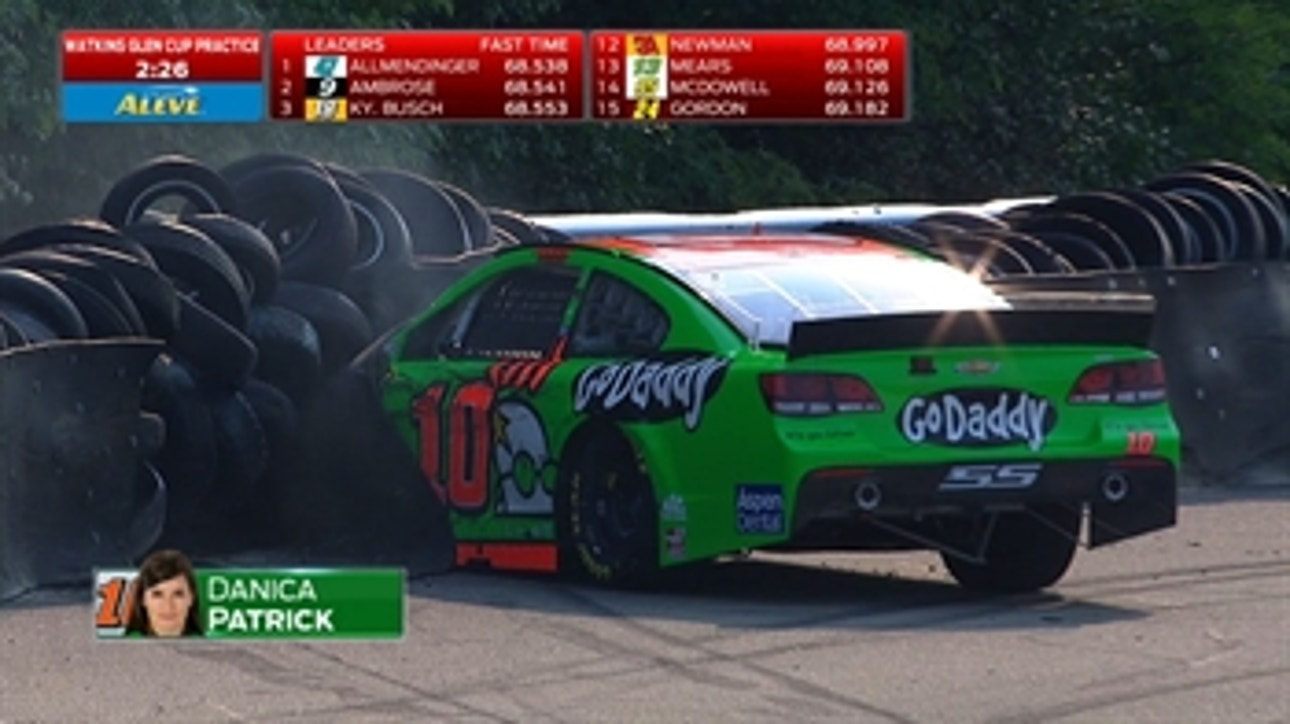 CUP: Danica Patrick Wrecks in Practice - Watkins Glen 2014