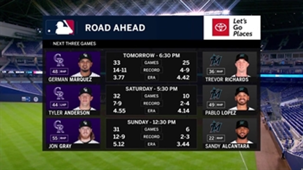 Marlins look to bounce back against Rockies in Game 2