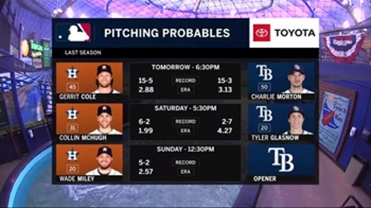 Charlie Morton makes Rays debut as series vs. Astros continues