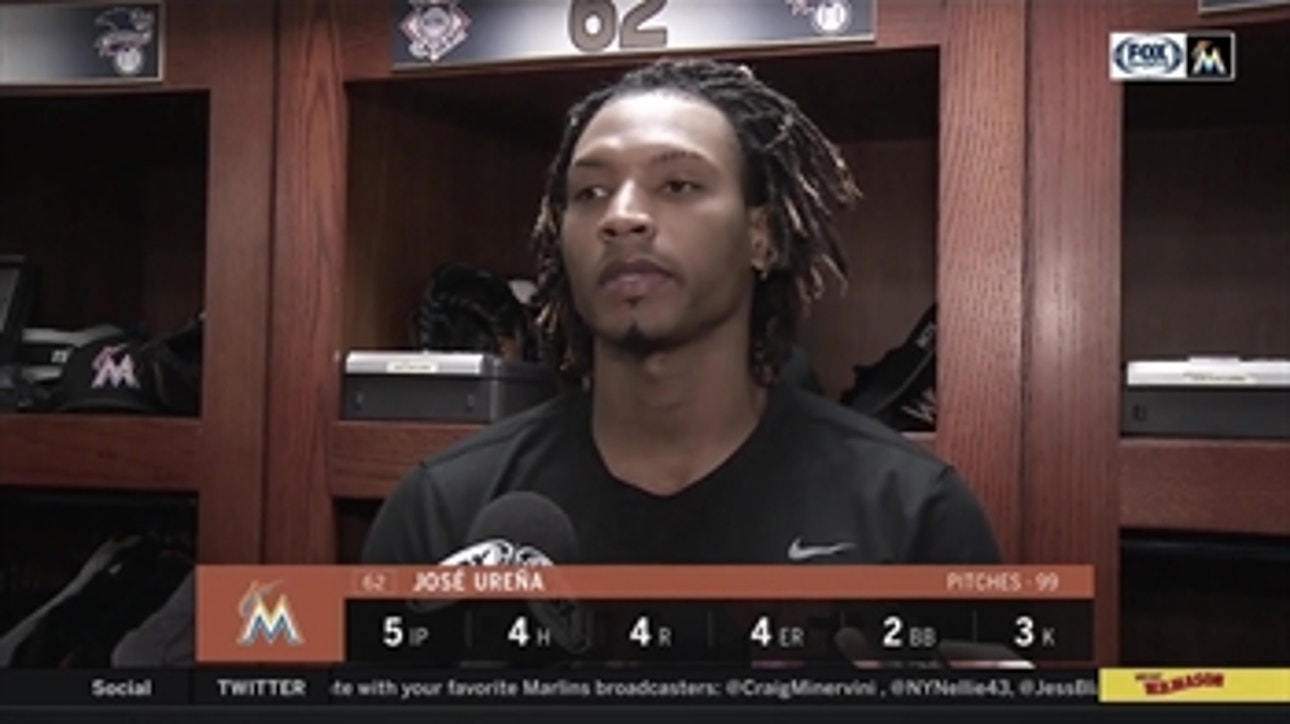 Marlins RHP Jose Urena: 'I tried getting ground balls and easy outs'