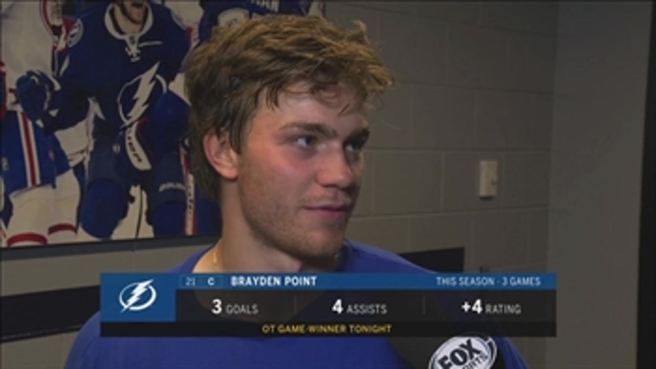 Brayden Point happy with Lightning's OT victory