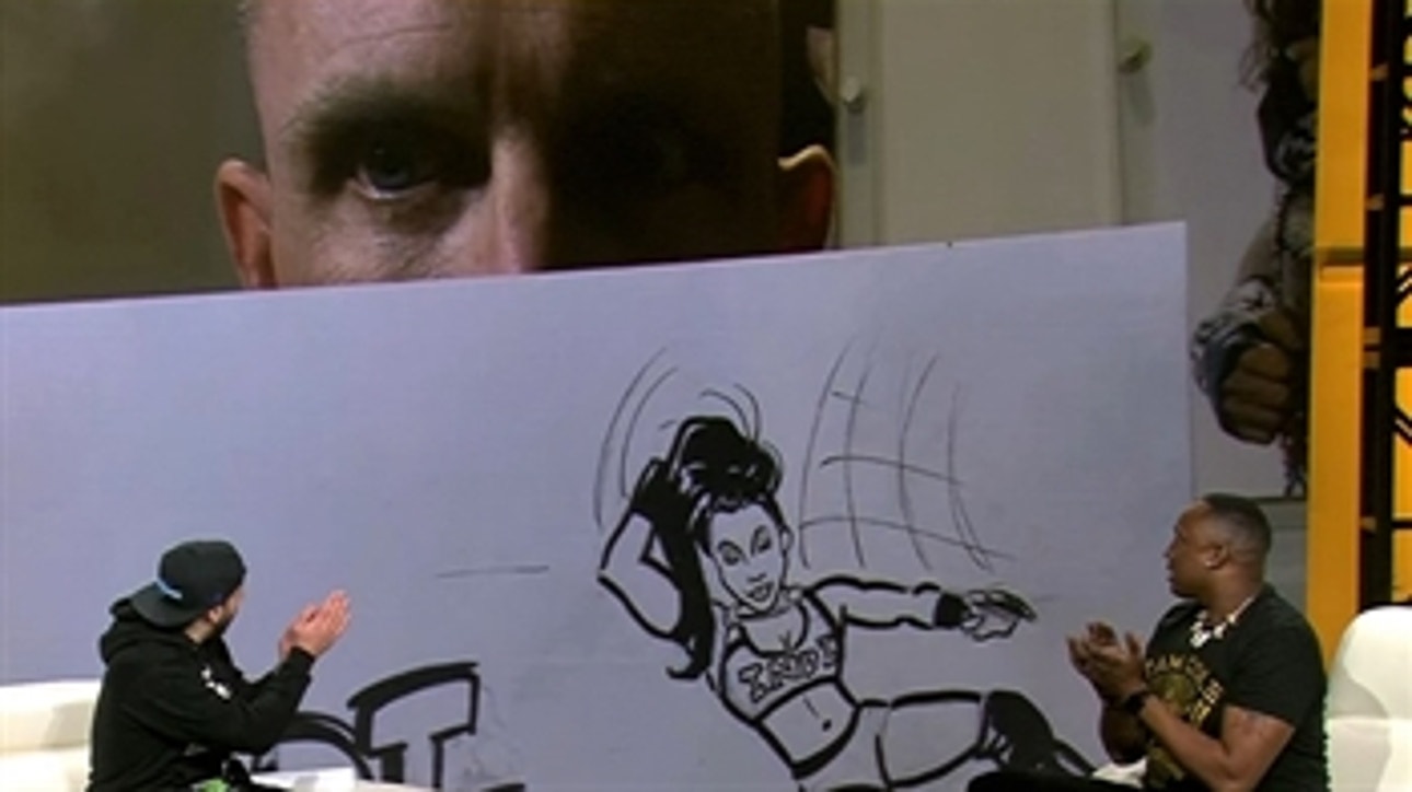 Dexter Lumis shows off his drawing of Indi Hartwell: NXT TakeOver: Stand & Deliver Watch Along