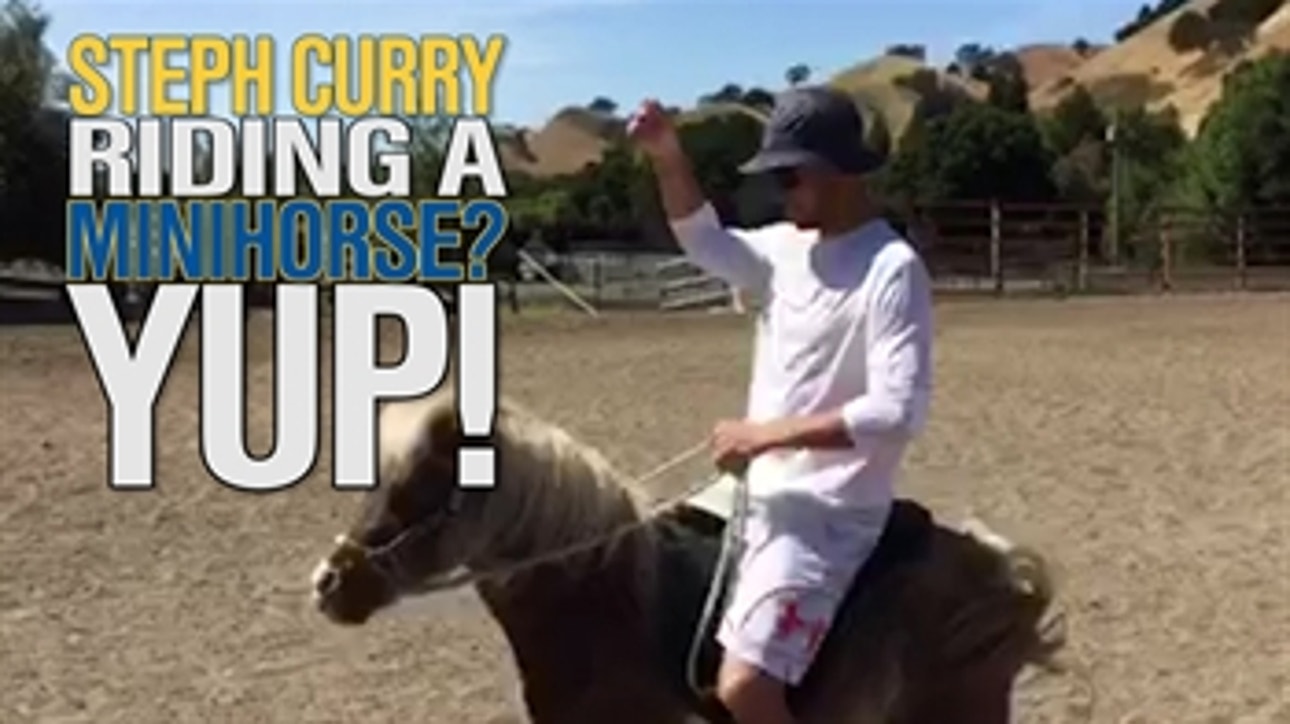 Steph Curry riding a mini horse? Yup!