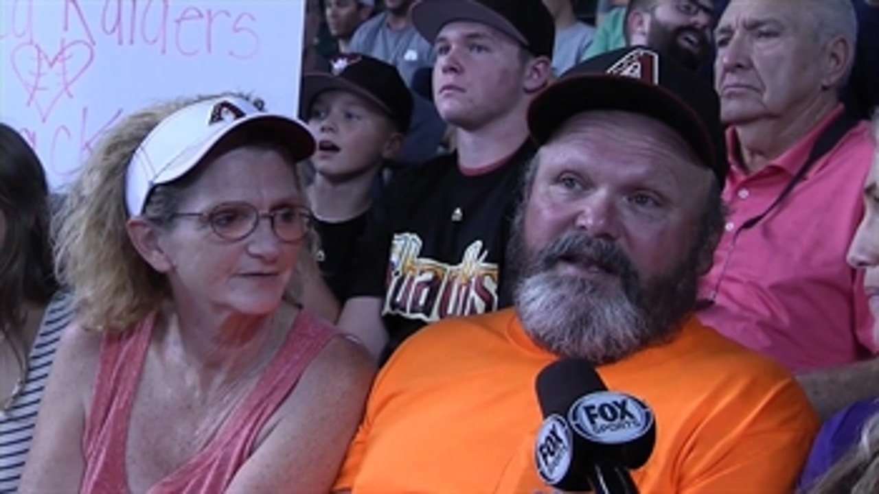 Zack Godley's family watches his big-league debut