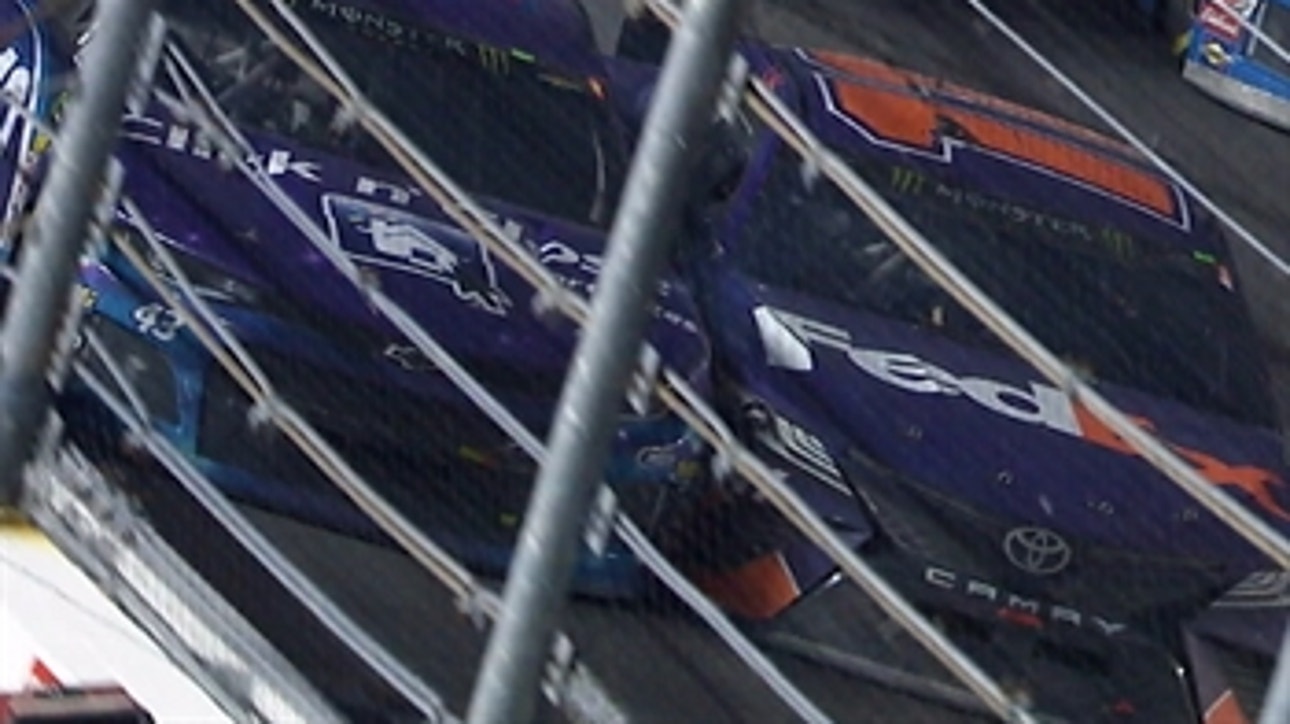 Denny Hamlin & Darrell Wallace Jr. had a heated exchange after that last-lap collision