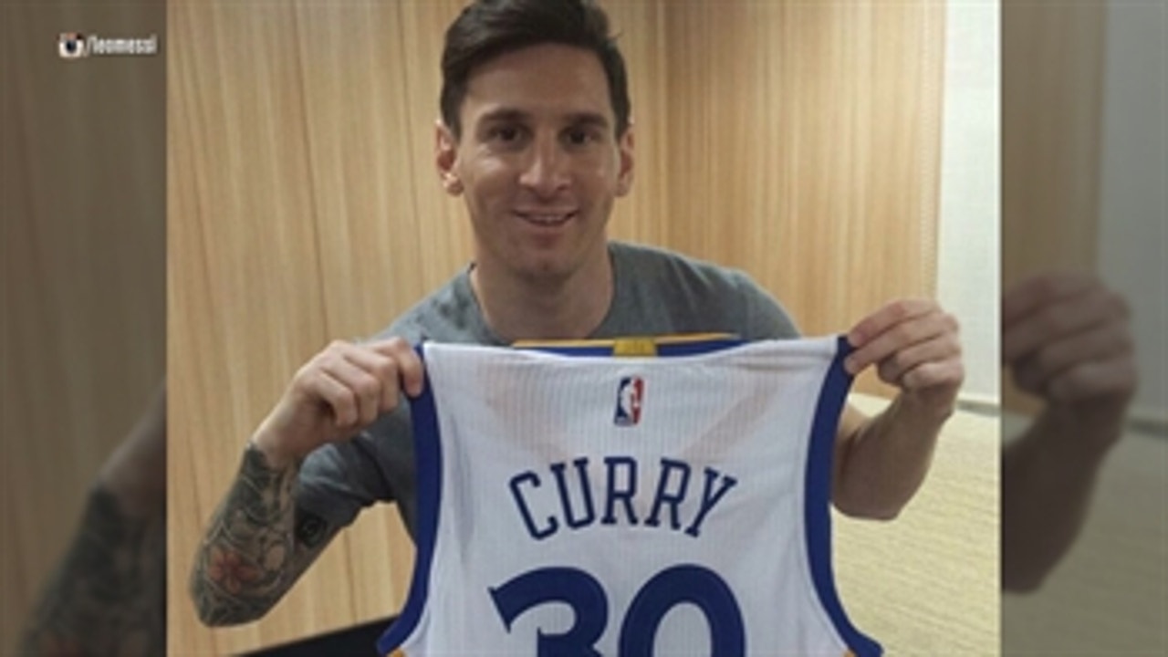 Lionel Messi shows off his cool gift from Steph Curry