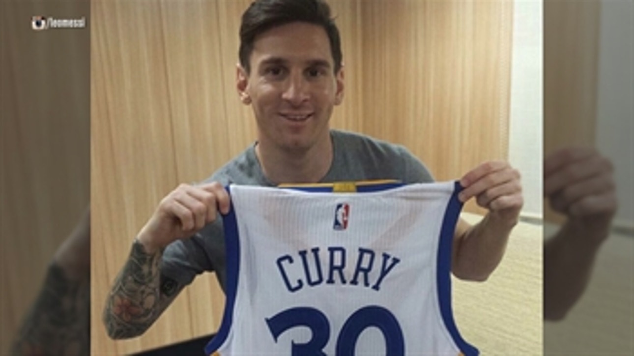 Lionel Messi shows off his cool gift from Steph Curry