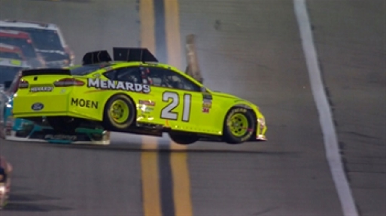 Paul Menard gets airborne after making contact with Jimmie Johnson ' 2018 DAYTONA
