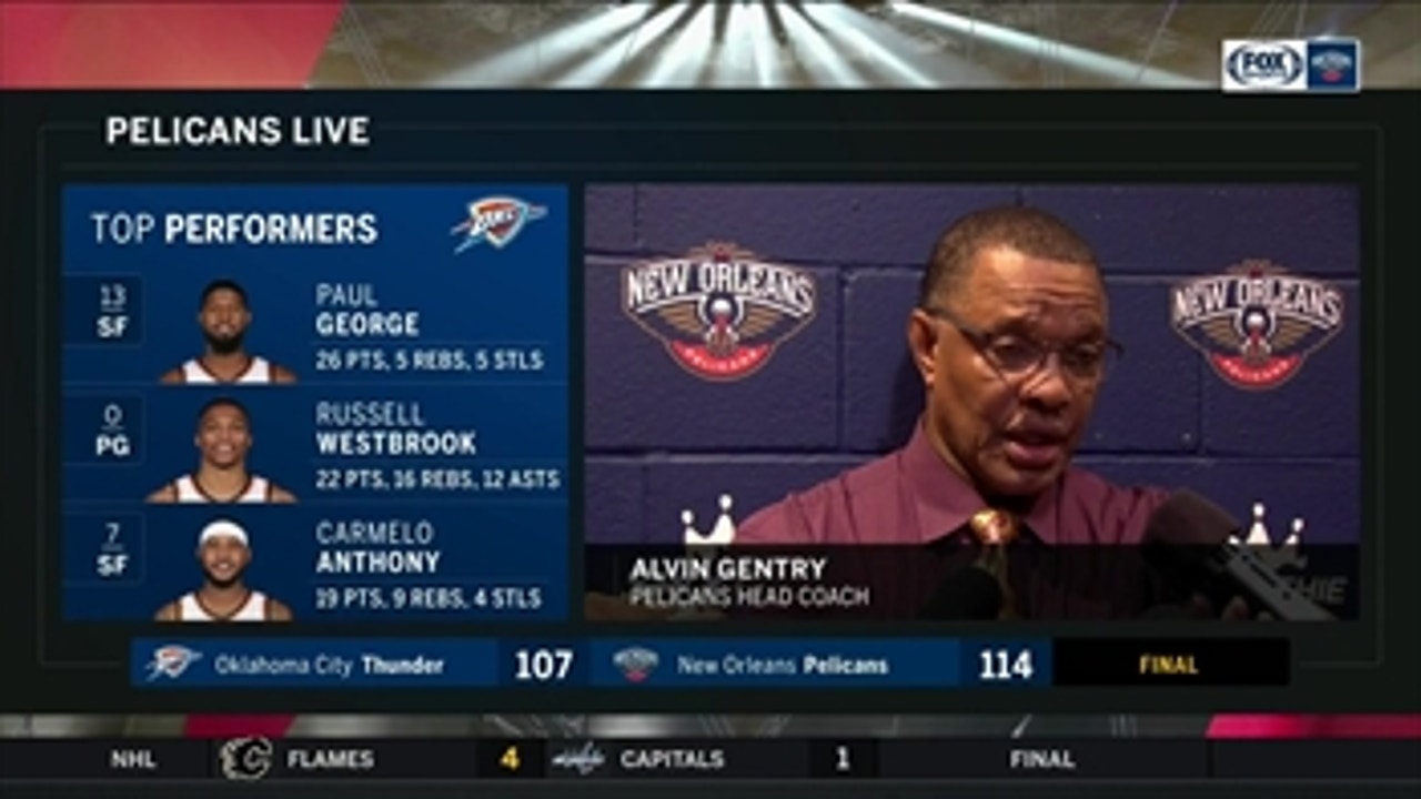 Alvin Gentry on being trouble early on in comeback win over OKC