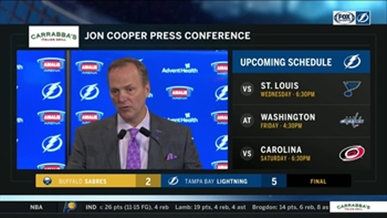 Jon Cooper breaks down Lightning's win over Sabres