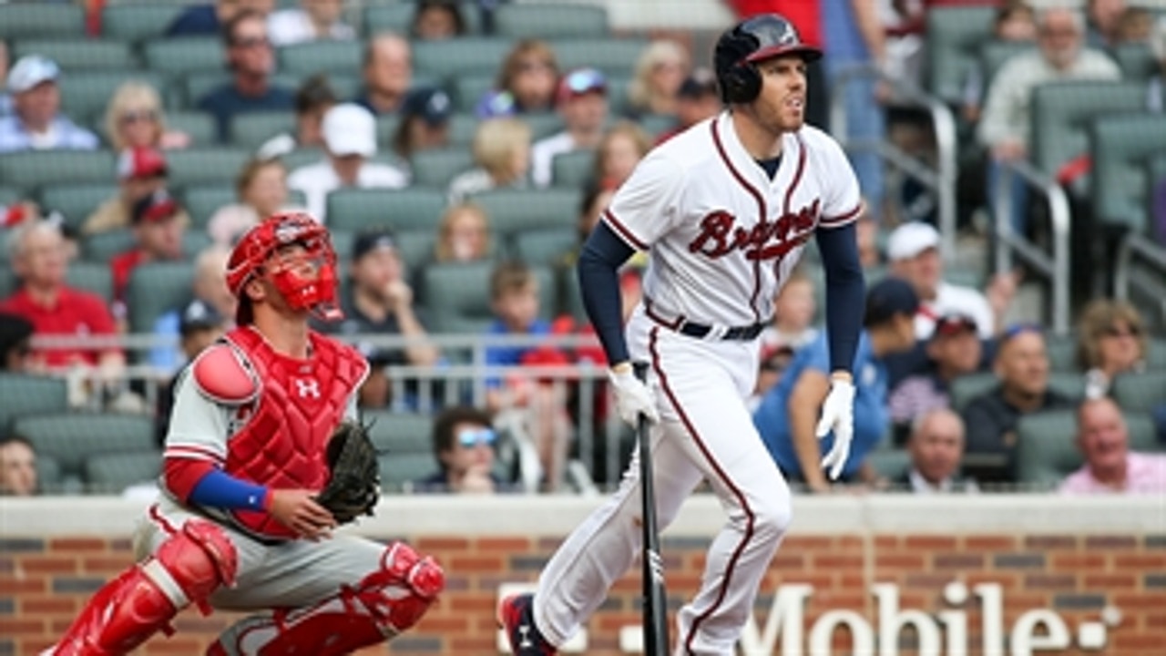 WATCH: Freddie Freeman blasts two-run home run for Braves vs. Phillies