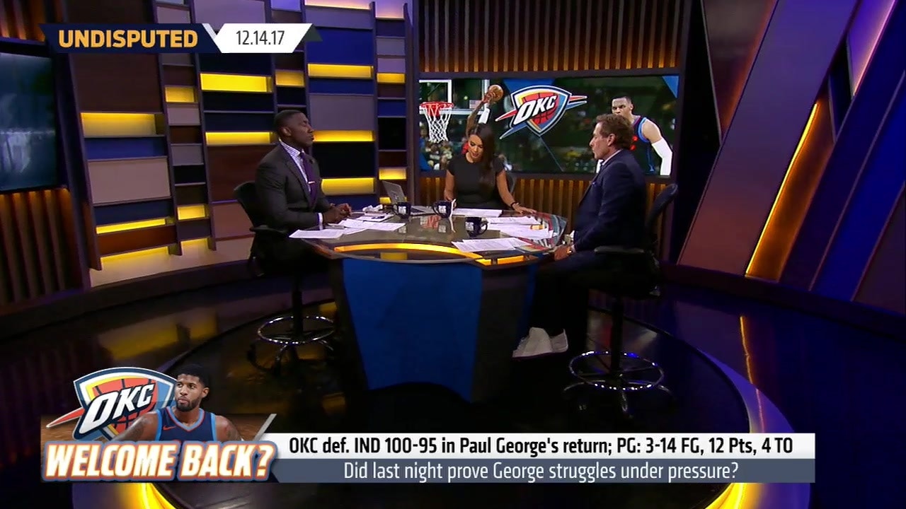 Skip Bayless felt sorry for Paul George during OKC's 100-95 win over the Pacers ' UNDISPUTED
