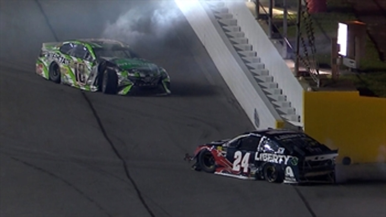 Kyle Busch and William Byron taken out after contact from Ricky Stenhouse Jr. | 2018 DAYTONA