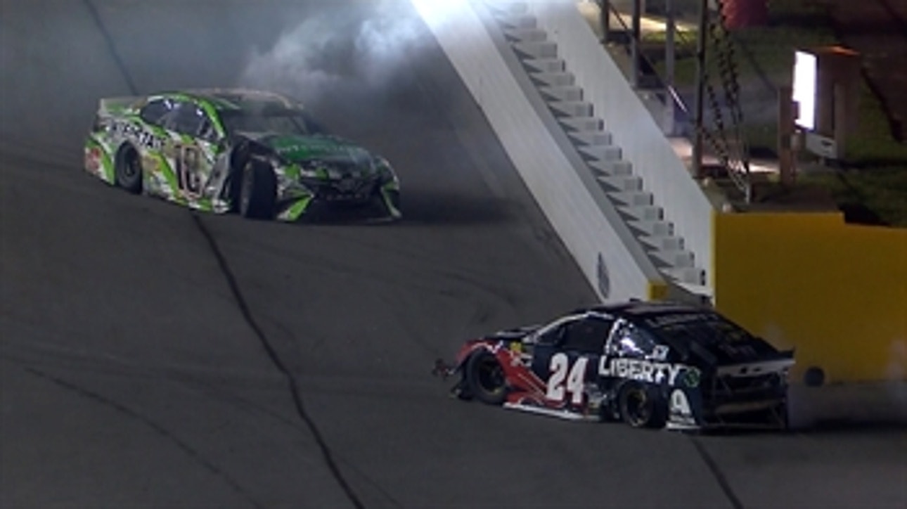 Kyle Busch and William Byron taken out after contact from Ricky Stenhouse Jr. | 2018 DAYTONA