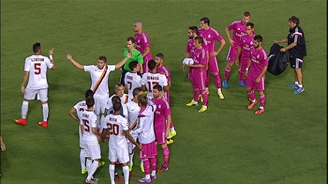 Tempers flare before Real Madrid, Roma