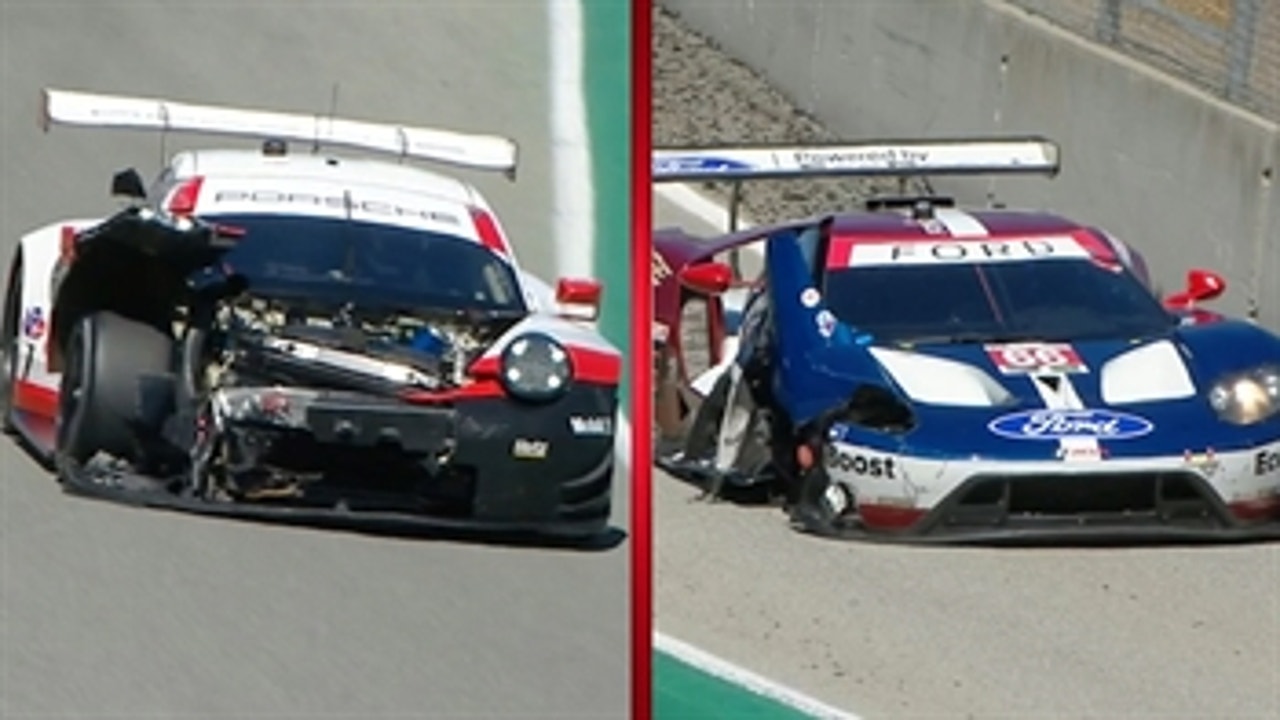 Big crash mars the start of the Monterey Grand Prix at Laguna Seca