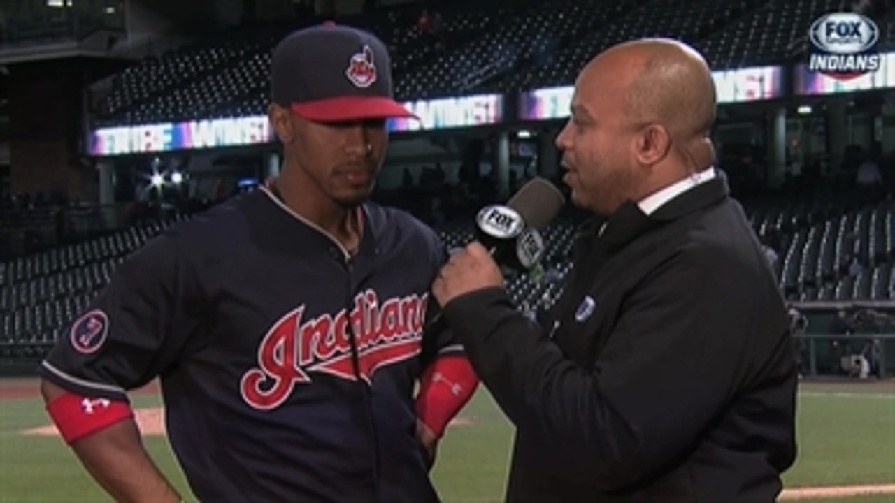 Lindor after splitting the doubleheader with Minnesota