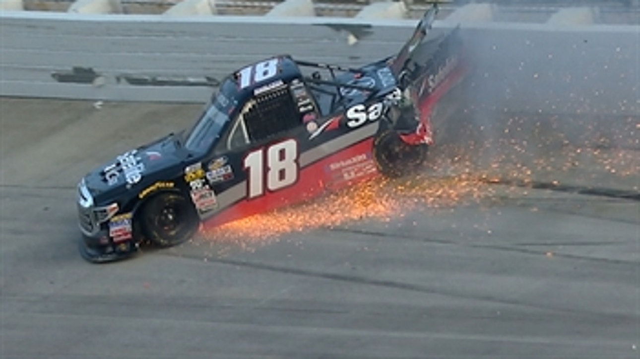 Noah Gragson wrecks late racing for the win at Dover ' 2018 TRUCK SERIES ' FOX NASCAR